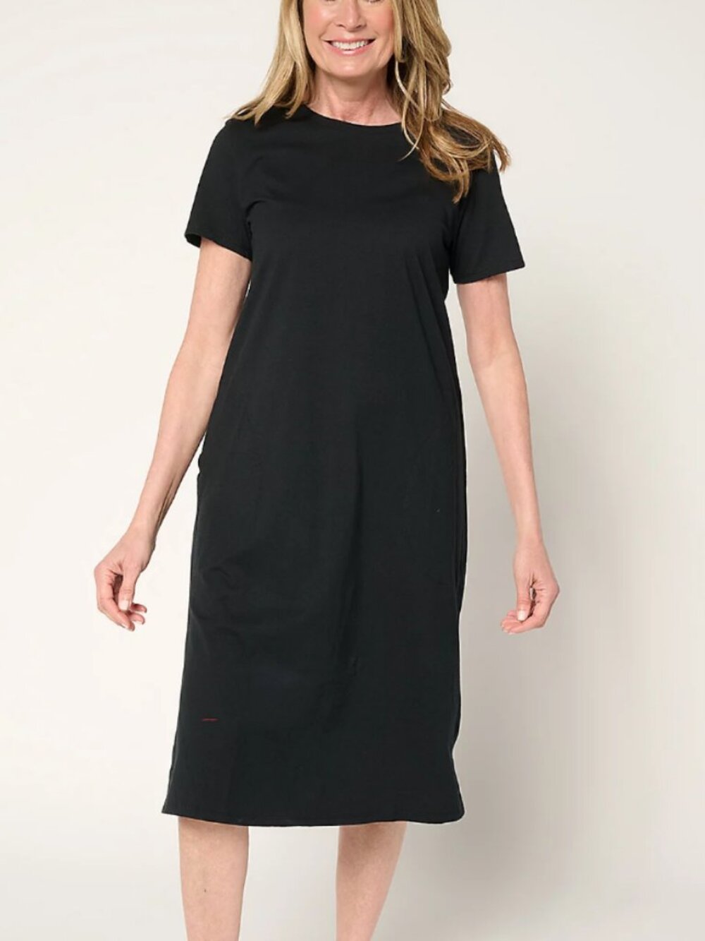 Stan Herman Riviera 100% Cotton Lounge Dress, Black Sz 1X a67965